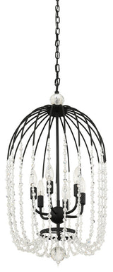 Varaluz 343F06 Voliere 6 Light 17"W Taper Candle Pendant - Matte Black