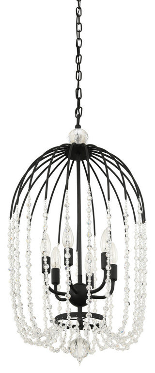 Varaluz 343F06 Voliere 6 Light 17"W Taper Candle Pendant - Matte Black