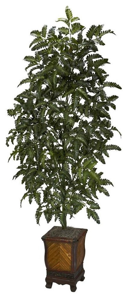 Bracken Fern With Decorative Vase Silk Plant