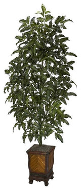 Bracken Fern With Decorative Vase Silk Plant