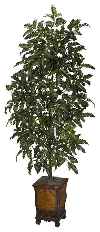 Bracken Fern With Decorative Vase Silk Plant