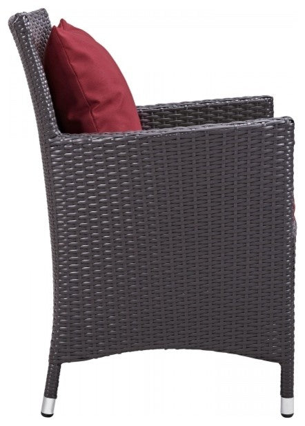 Espresso Red Convene 8 Piece Outdoor Patio Dining Set