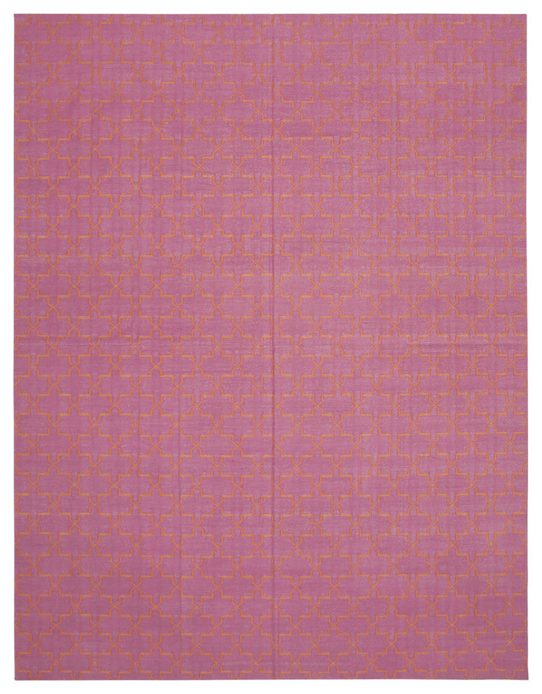 Rug N Carpet - Handmade Wool 9' 1'' x 11' 9'' Flatweave Dhurrie Kilim Rug