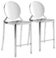 Set of Two Polished Steel Counter Chairs