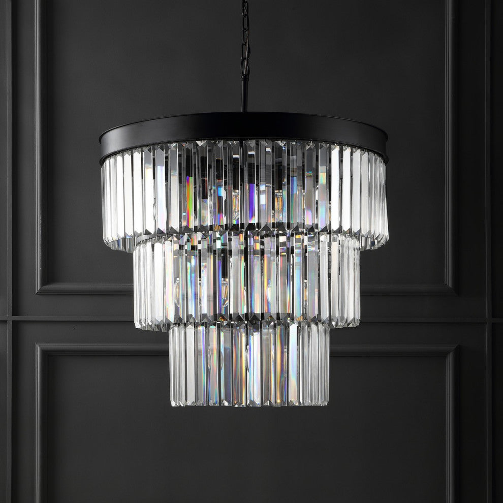 Safavieh Couture Coulette 3 Tier Crystal Chandelier Black