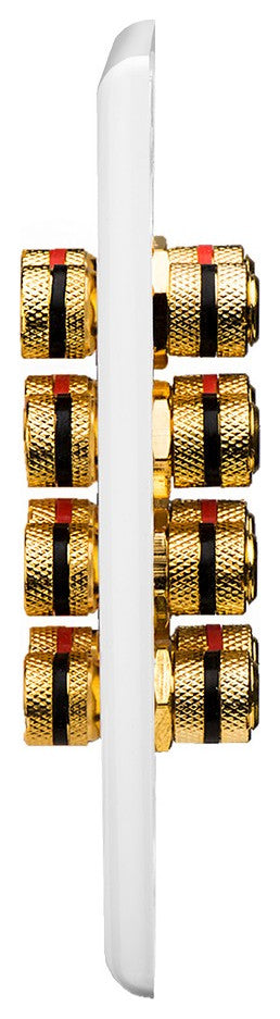 8 Terminal Decora Speaker Binding Post Wall Plate