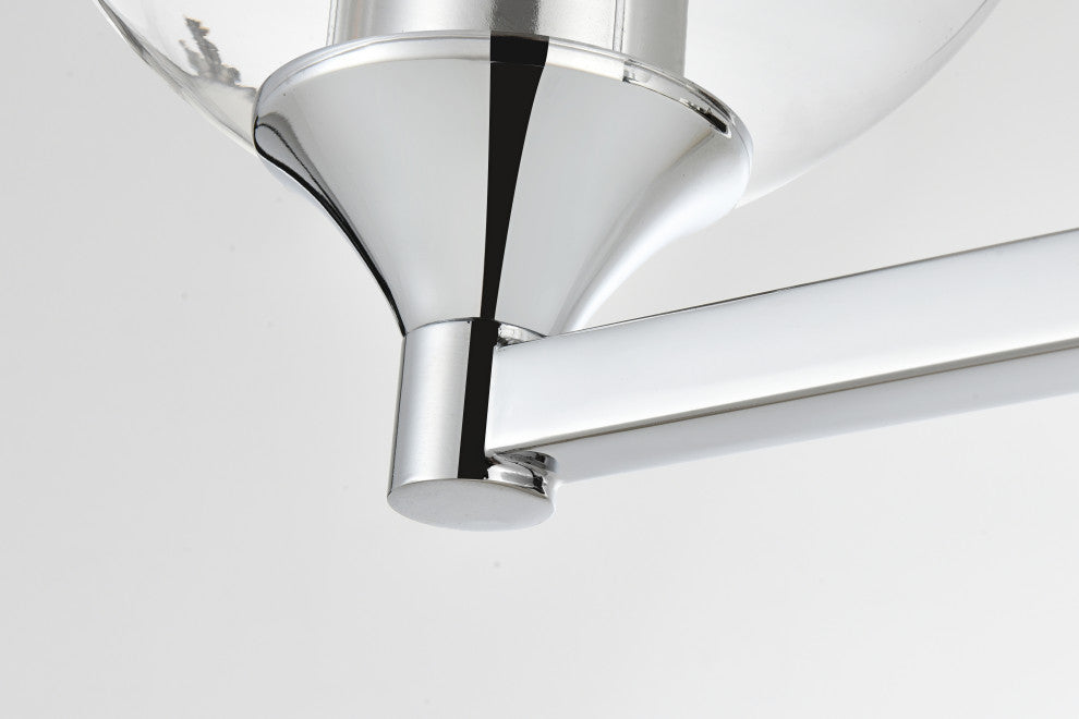 3 Light Chrome And Clear Bath Sconce