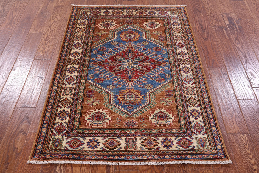 3' 6" X 4' 11" Super Kazak Handmade Wool Rug Q10637