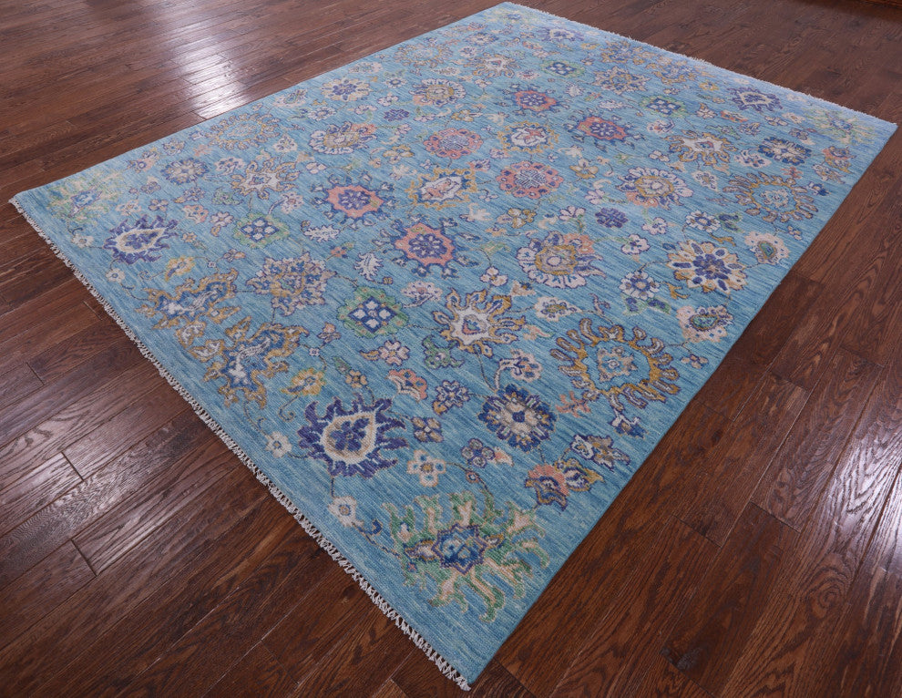 Handmade Turkish Oushak Wool Rug 7' 11" X 10' 2" - Q15586