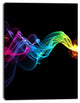 Abstract Ribbon Waves on Black, Abstract Canvas Wall Art Print, 28"x60"