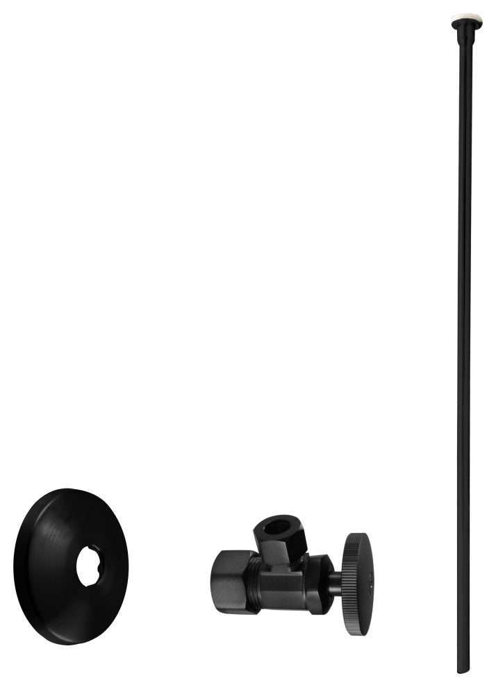 Toilet Kit - 5/8" Od X 3/8" Od X 20" Flat Head In Oil Rubbed Bronze, Powder Coated Flat Black