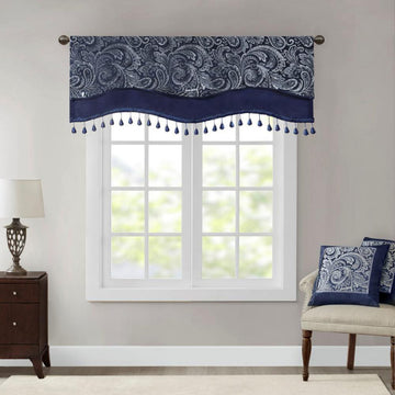 100% Polyester Jacquard Window Valance W/ Beads, Mp41-7425