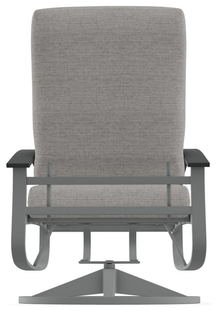 Belle Isle Cushion Outdoor Swivel Rocker, Rain Graystone/Graphite