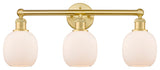 Belfast 3-Light 24" Bath Vanity Light, Satin Gold, Matte White