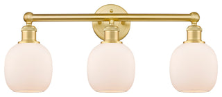 Belfast 3-Light 24" Bath Vanity Light, Satin Gold, Matte White