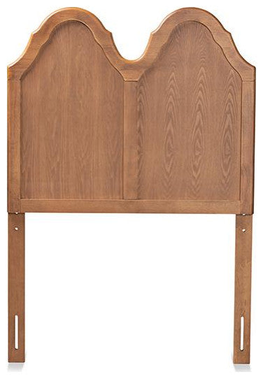 Traditional Ash Walnut Finished Wood Twin Size Arched Headboard