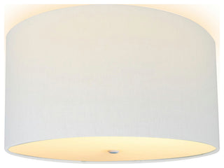 Moderne Flush Mount Conversion Kit 16"w White Linen Drum Lampshade