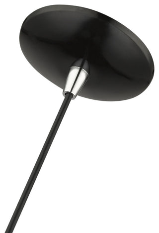 Dulce 1-Light Shiny Black Cone Pendant, Polished Chrome Accents