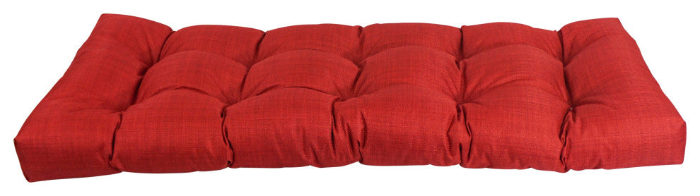 46"x19" Tufted Solid Outdoor Spun Polyester Loveseat Cushion Red