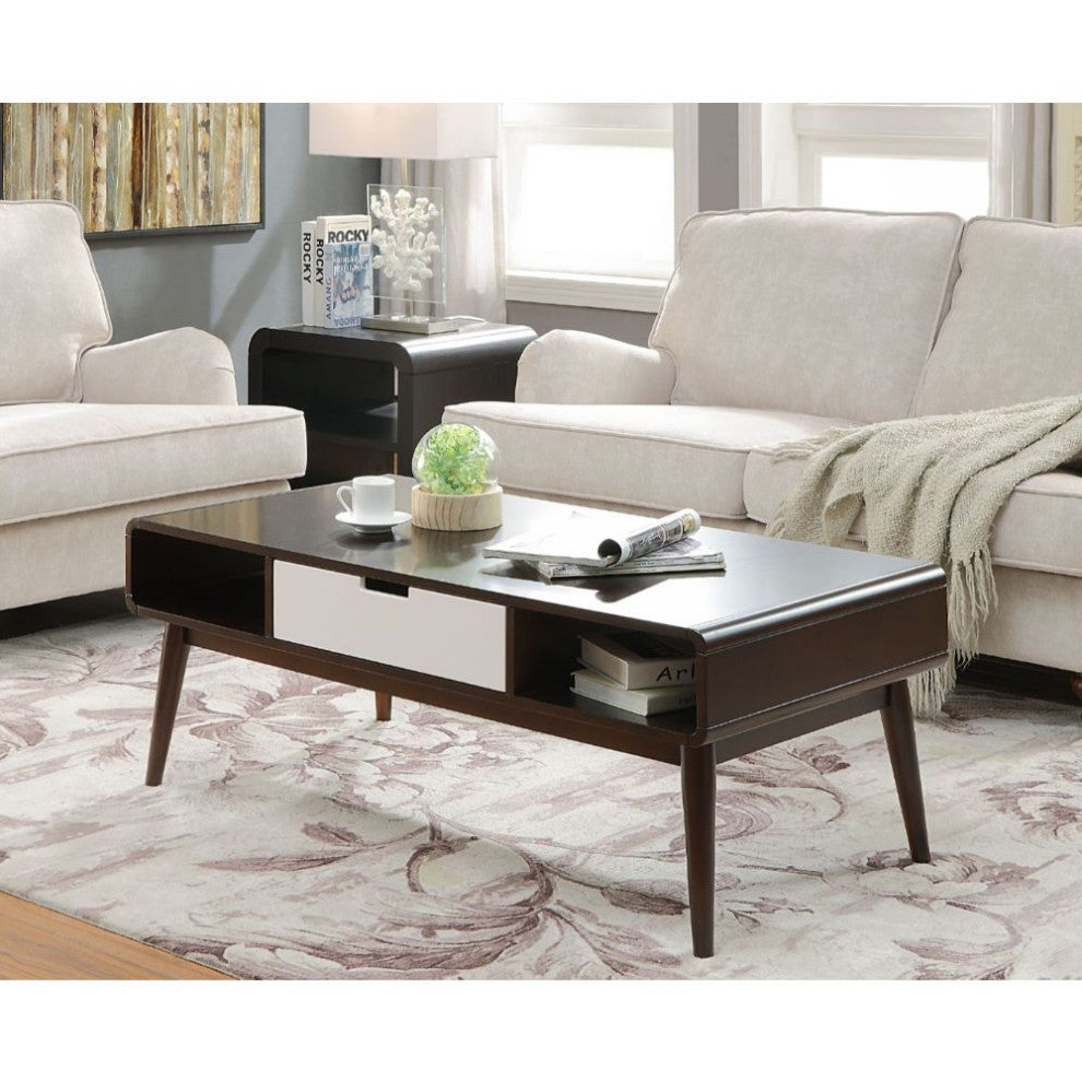 Acme Christa Coffee Table White and Espresso Finish