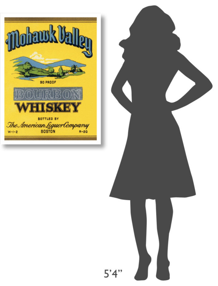 "Mohawk Valley Bourbon Whiskey" Print by Vintage Booze Labels, 25"x32"