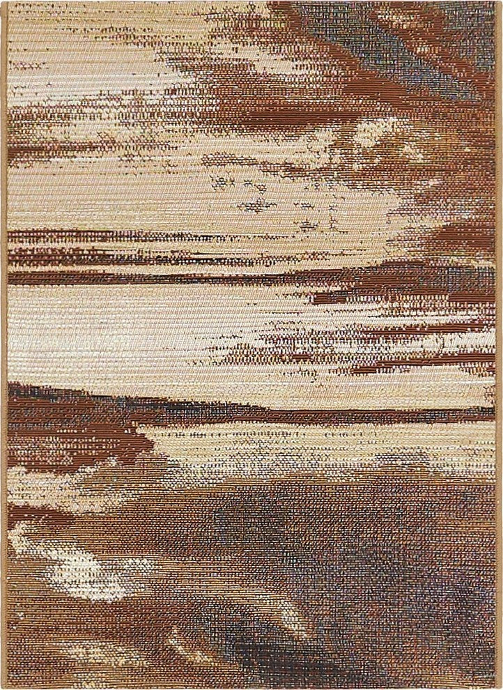 Unique Loom Brown Shore Outdoor 2' 2 x 3' 0 Area Rug