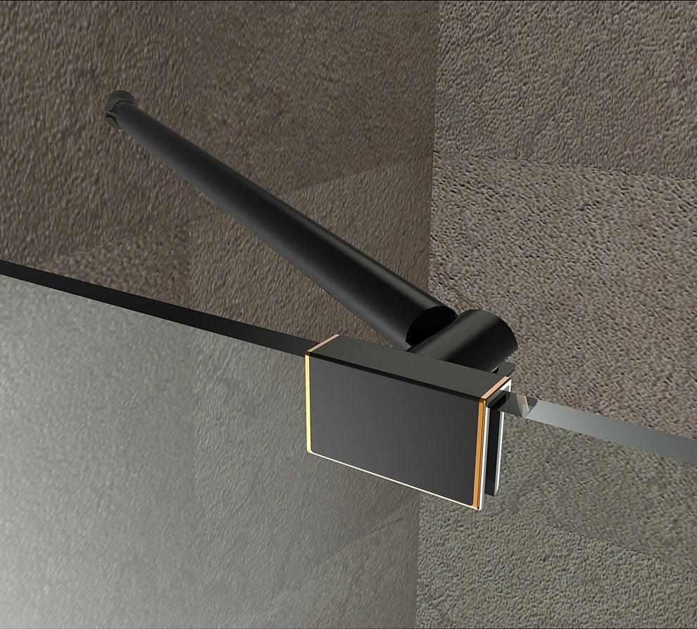 Nautis Completely Frameless Hinged Shower Door, Oil Rubbed Bronze, 42"x72"