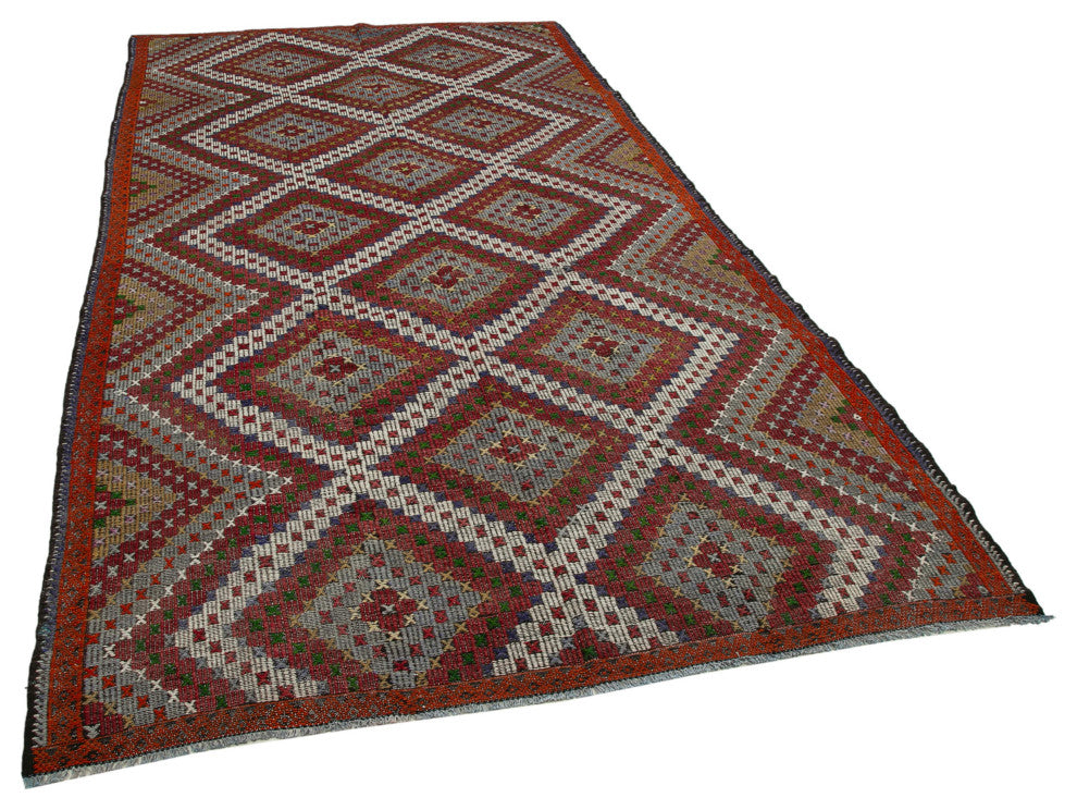 Rug N Carpet - Handmade Oriental 6' 0'' x 11' 4'' Contemporary Wool Kilim Rug