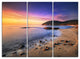 "Sunset in Cala Violina Bay Beach" Metal Wall Art, 3 Panels, 36"x28"