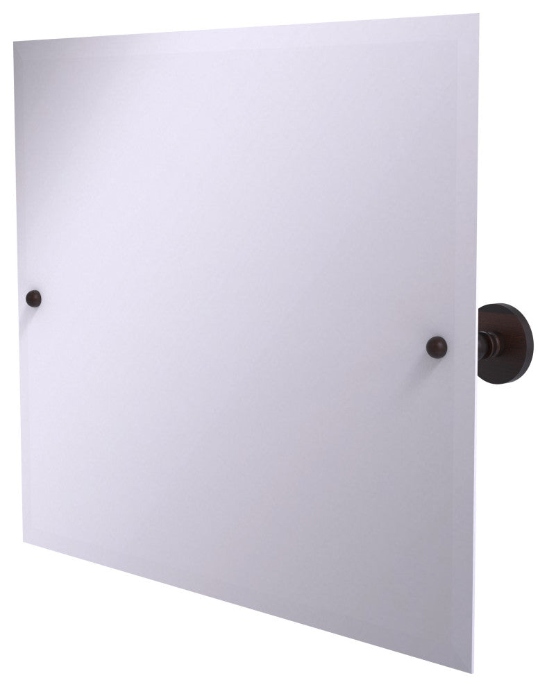 Frameless Landscape Beveled Edge Tilt Mirror, Venetian Bronze