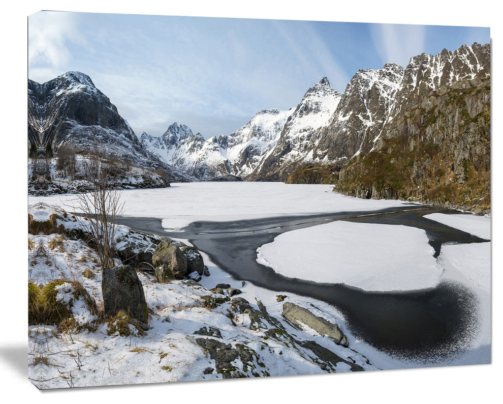 Winter in Lofoten Islands, Landscape Canvas Art Print, 40"x30"