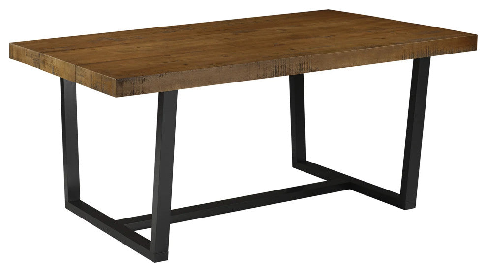 Dining Table Solid Pine Wood - Woven Paths Rustic Farmhouse, Reclaimed Barnwood