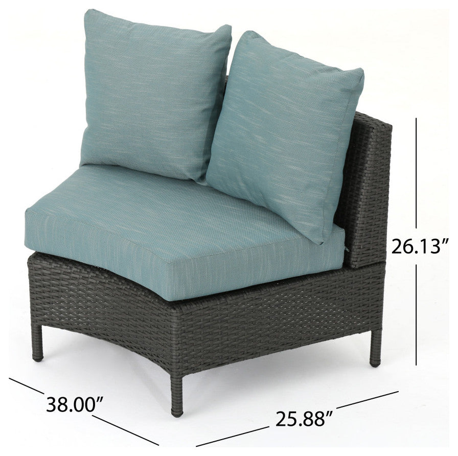 GDF Studio 10-Piece Venice Outdoor 8 Seater Round Wicker Sectional Sofa Set