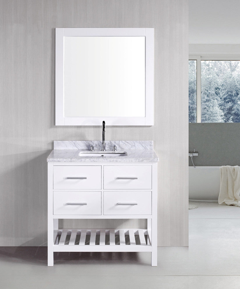 London 36" Single Sink Vanity Set, White