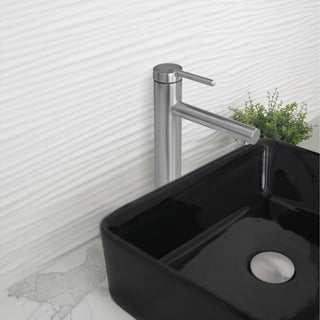 STYLISH Single Handle Bathroom Vessel Sink Faucet Brushed Stainless Steel Finish