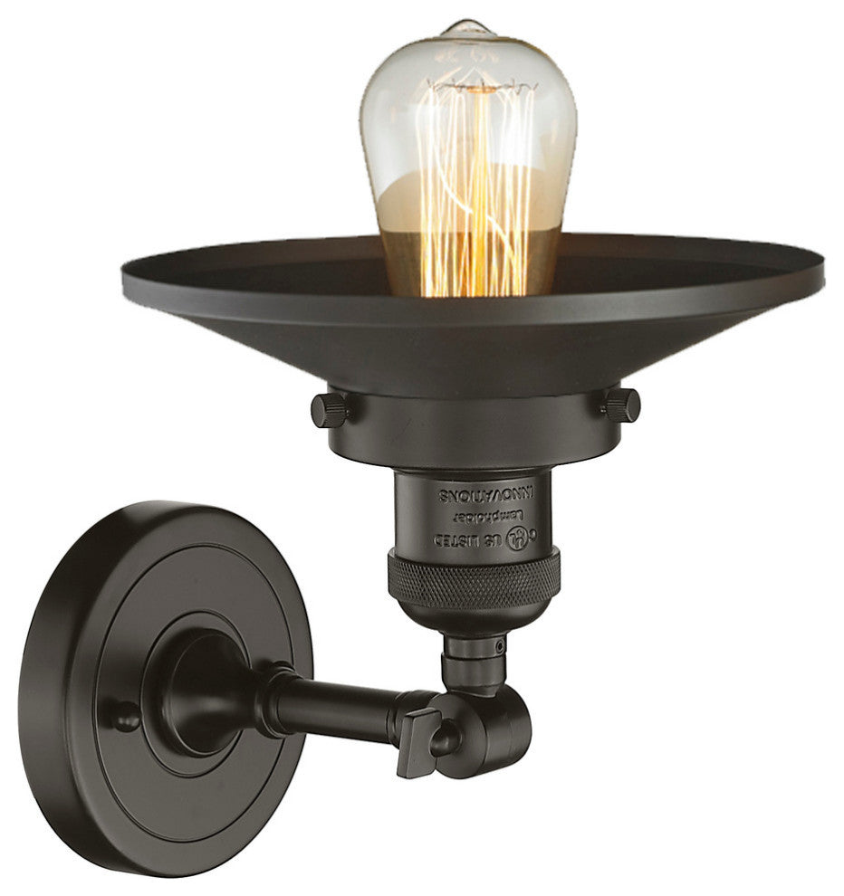 Railroad 1-Light Dimmable LED Sconce, Oil Rubbed Bronze