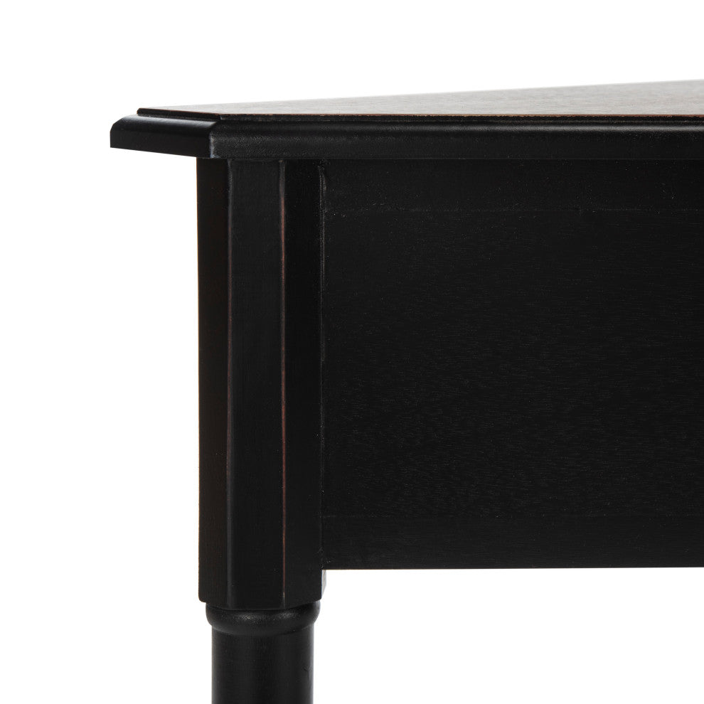 Safavieh Gomez Corner Table With Storage Drawer, Distressed Black