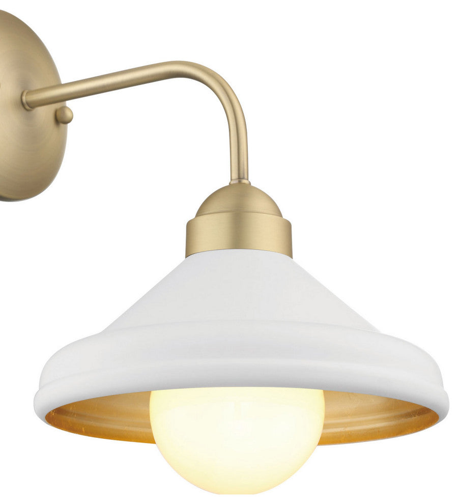 Brooks Matte White 10" Wall Sconce Barn Light with Bulb