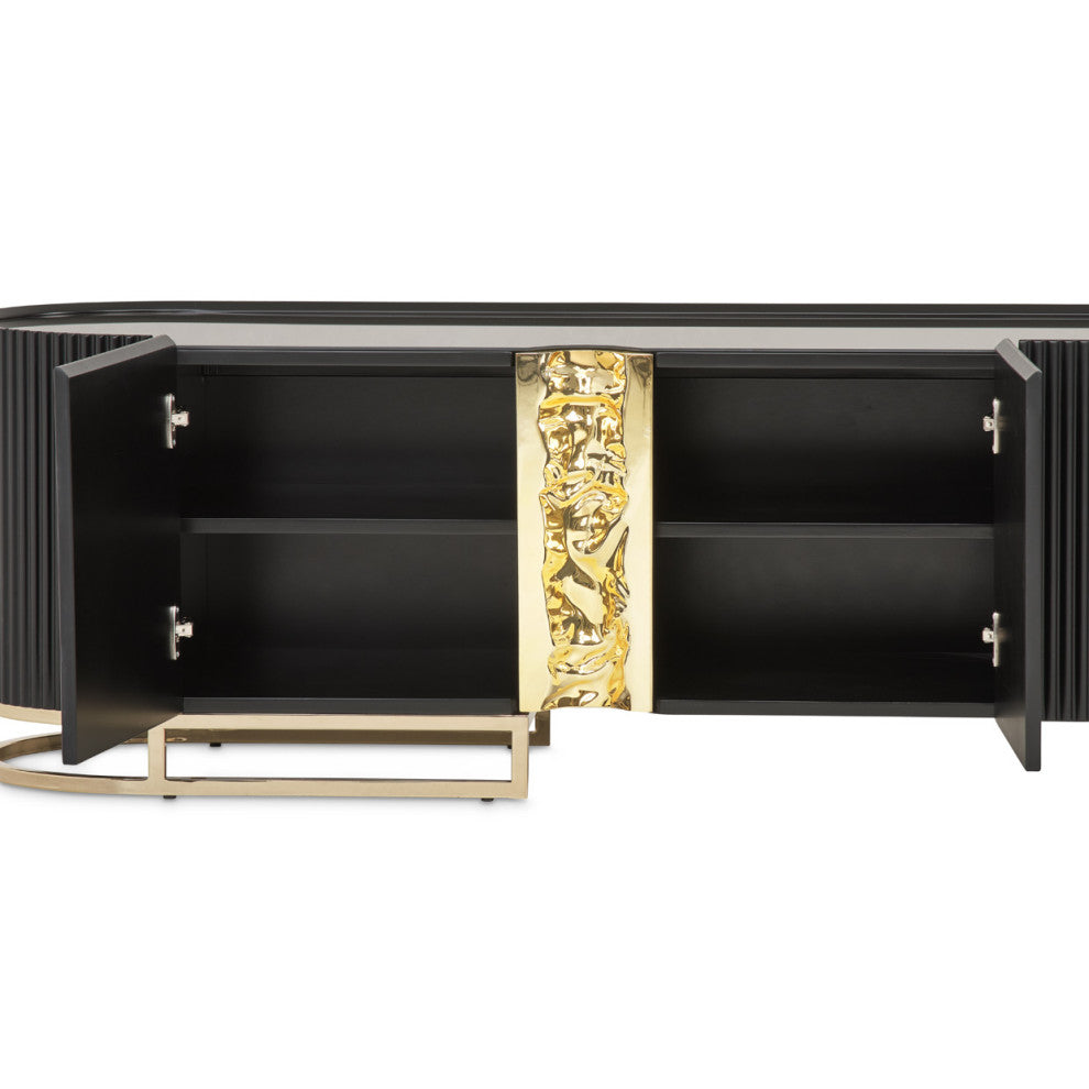 Lisbon Media Cabinet, Silken Matte Black
