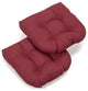 19" U-Shaped Solid Spun Polyester Tufted Dining Chair Cushions, Set of 2, Merlot