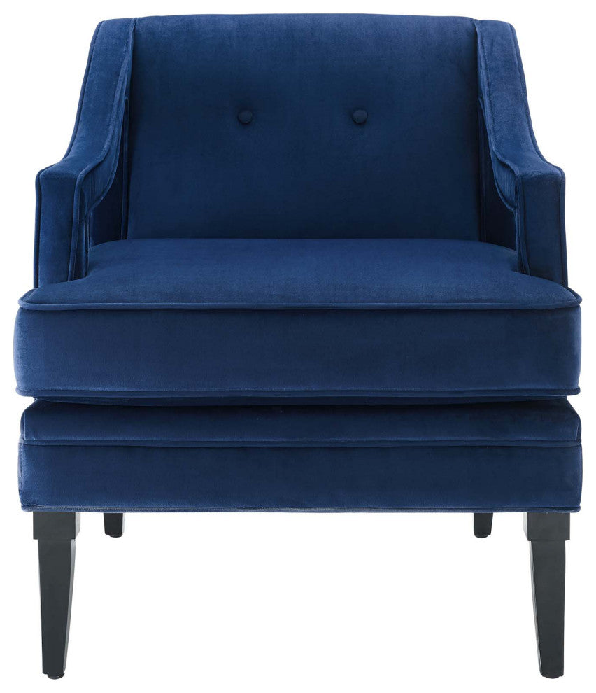 Armchair and Sofa Set, Set of 2, Velvet, Blue Navy, Modern, Lounge Hospitality