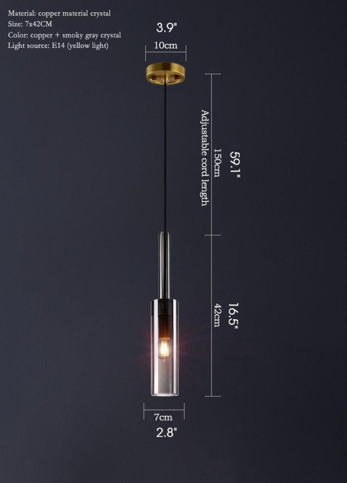 MIRODEMIÂ® Spotorno | Modern Copper Crystal Pendant Lights, Cool Light