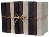 Decorative Books - Onyx & Brown Linen Wrapped Book Bundle - 1 foot of Black and Brown Books