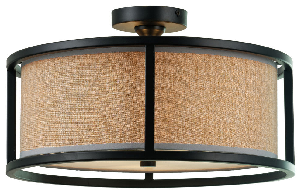 WAREHOUSE OF TIFFANY'S WSD033 Rossi 18 in. 3-Light Indoor Matte Black Finish