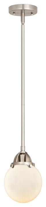 Beacon Mini Pendant, Brushed Satin Nickel, Matte White, Matte White