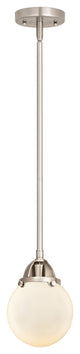 Beacon Mini Pendant, Brushed Satin Nickel, Matte White, Matte White