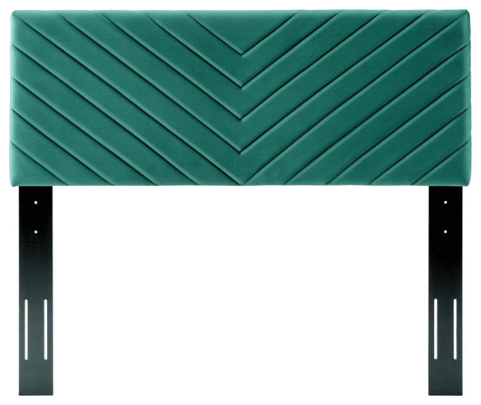 Tufted Headboard, Full Queen Size, Velvet, Teal Blue, Modern Contemporary