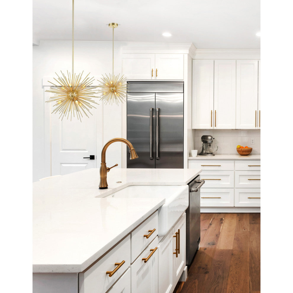 Savannah 6 Light Chandelier With Gold Leaf Finish