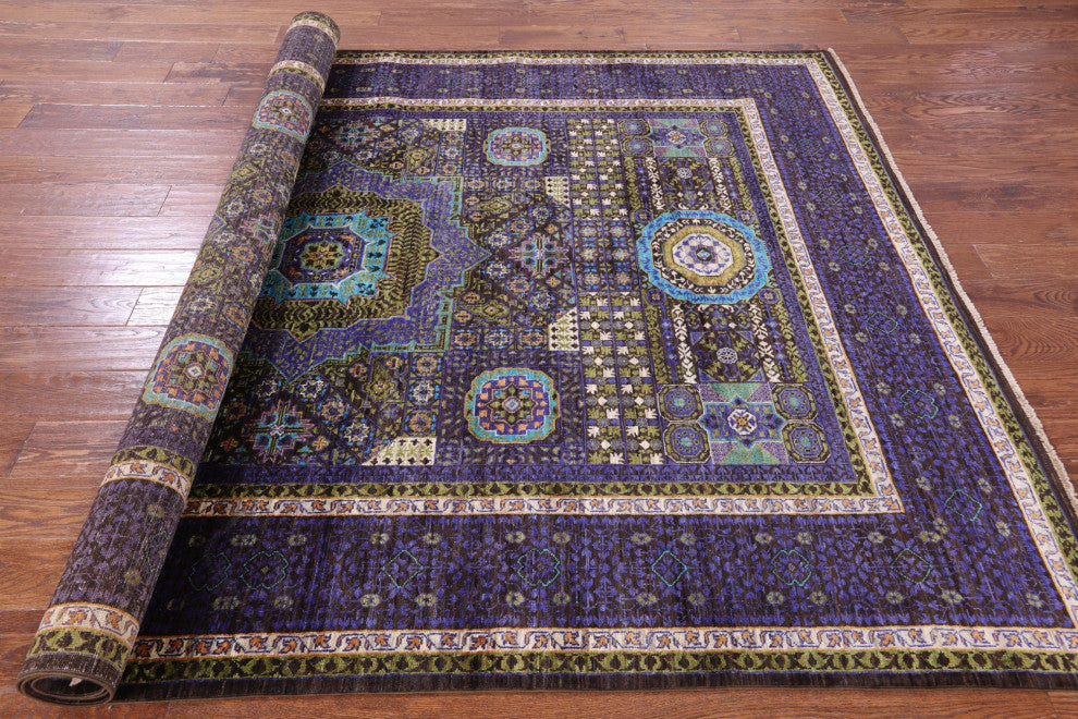 6' 7" X 9' 10" Mamluk Geometric Handmade Wool Rug - Q12240
