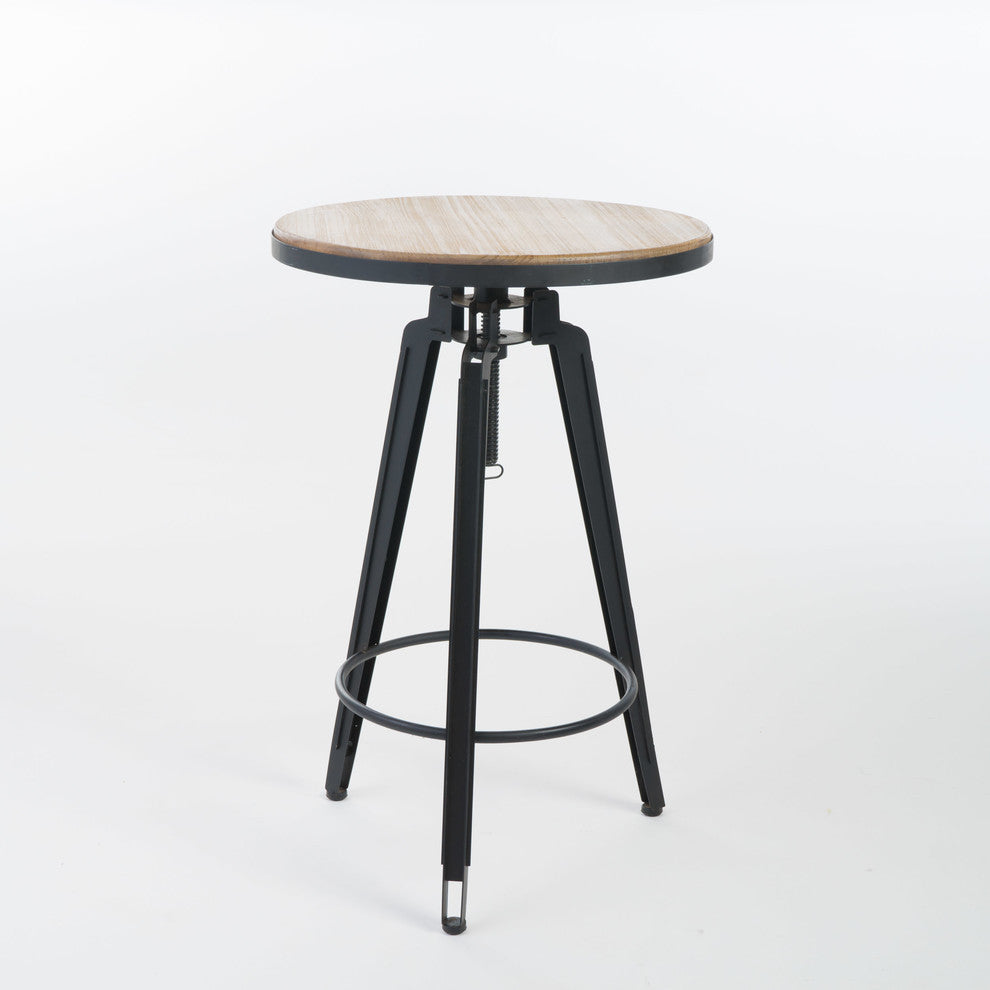 GDF Studio Velthur Antique Color Firwood Swivel Bar Table